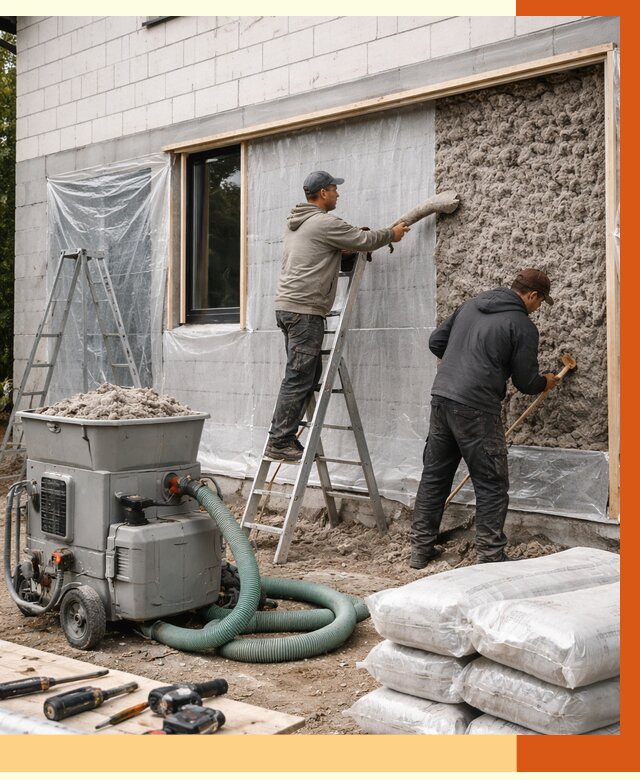 Утепление дома из газобетона эковатой в Отрадном от 4892 руб./м2 | ТепломастерТрд