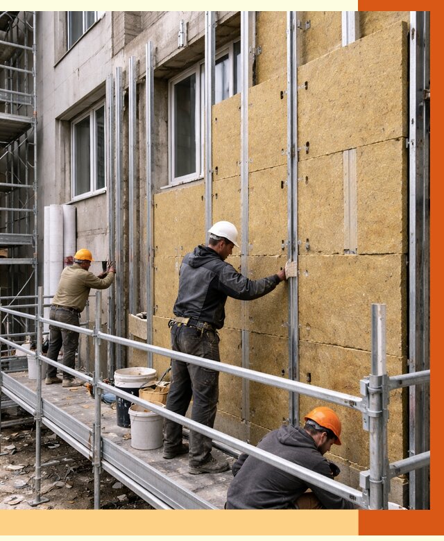 Утепление вентилируемого фасада в Отрадном от 6087 руб/м2 — монтаж и утепление вентфасад | ТепломастерТрд